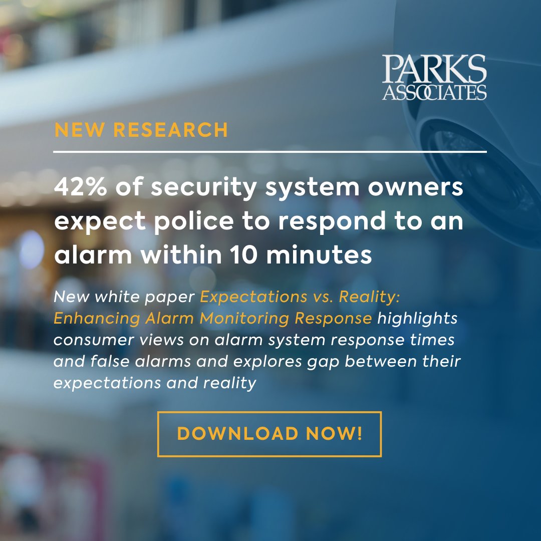 📢 New Press Release! #ParksAssociates research announced at ISC West today in partnership with @RSPNDR Download: online.flippingbook.com/view/875906886/ Read the full press release: tinyurl.com/mvayhh4n #ParksResearch #ISCWest #security #smartalarm #whitepaper #alarmmonitoring