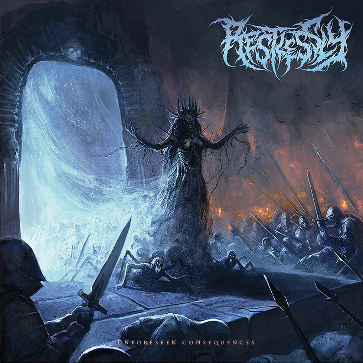 🇮🇩Restlessly-Unforeseen Consequences.2024. IMPRESIONANTE debut de este trio indonesio de Brutal #DeathMetal,y no me extraña,ya que tenemos a Eko Aryo Widodo,guitarra de los Death Prophecy y al monstruo de la batería R.Maulana (Perveration). Bestial.😈⚒️ 🎧restlessly.bandcamp.com/album/unforese…