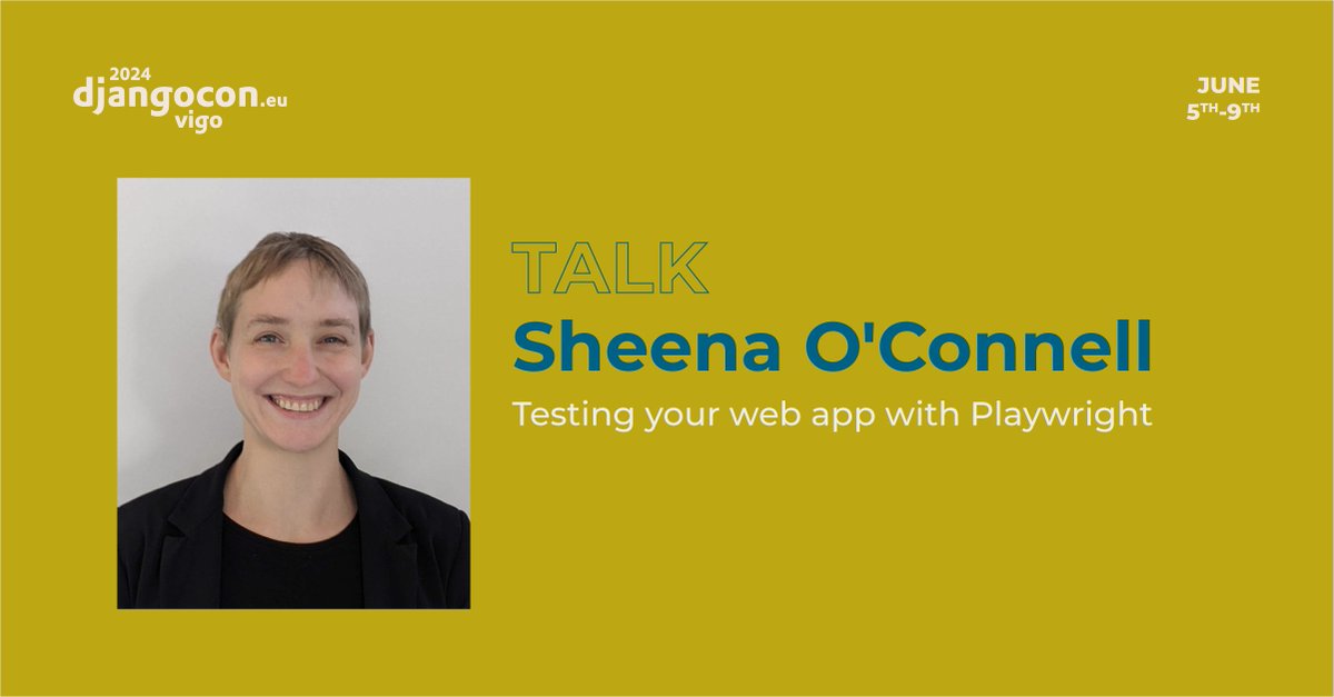 🎙️ TALK: Testing your web app with Playwright by Sheena O’Connell (@sheena_oconnell) 2024.djangocon.eu/talks/schedule/ 🎟️ Grab your ticket: pretix.evolutio.pt/evolutio/djceu… #djangoconeurope #python #django #conference