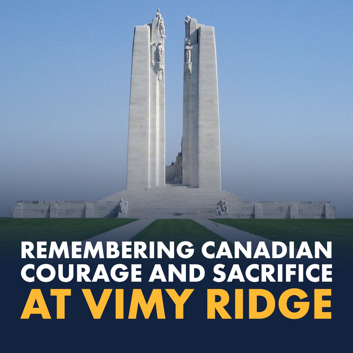 Each year on April 9, we commemorate the thousands of brave Canadians who fought at the Battle of Vimy Ridge, and the many who made the ultimate sacrifice for their young country. We owe all who fought at this battle an incredible debt of gratitude #lestweforget #vimyridgeday