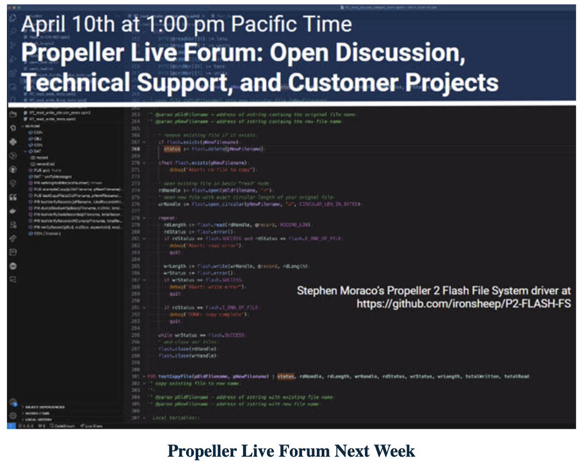 ParallaxInc's tweet image. Gear up for our Propeller Live Forum on April 10th! 🚀 Chat about Propeller 1 &amp;amp; 2 microcontrollers, get expert support from Chip Gracey, and share your projects. to join the discussion. Let’s innovate together! #PropellerTech #MicrocontrollerMeetup
bit.ly/3PRcNVq