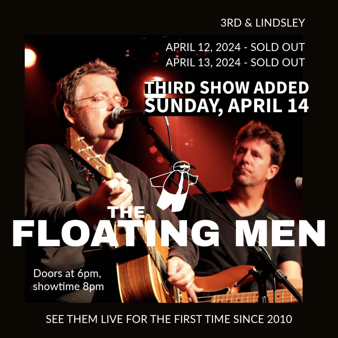 Playing together for the first time since 2010, this week we have a sold out #NashvilleSundayNight with @floatingmen! Missed out on tickets? You can still join the fun by tuning in to 100.1, or streaming the performance live on @GetOnVolume! NSN is sponsored by @JackDaniels_US