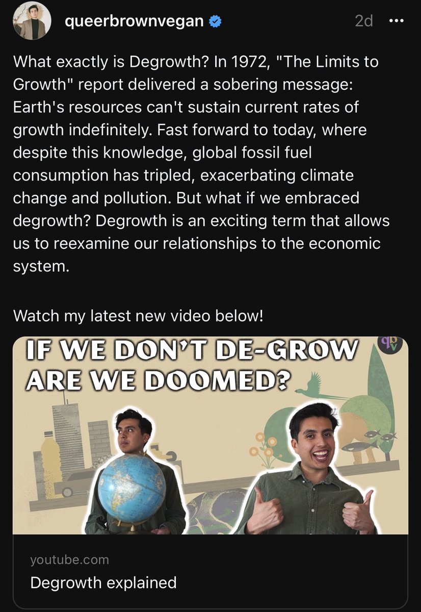 My latest video on Degrowth is now live. Consider clicking the link below ⬇️ youtu.be/x4PEmHa46Dk?si…