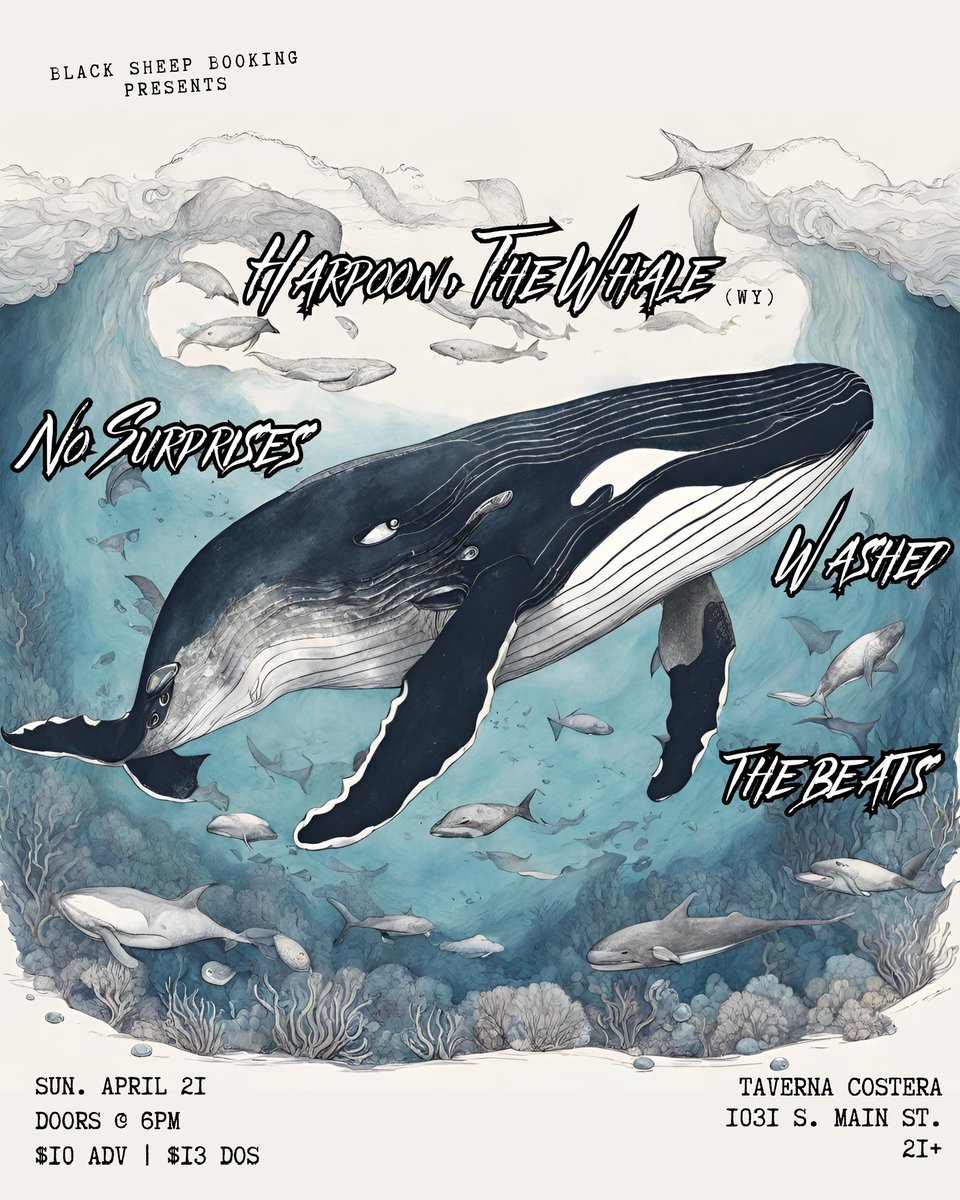holy shit we're finally playing shows again!!!

we're gonna be opening for <a href="/HTW_official/">Harpoon, The Whale</a> with no surprises and the beats!!

thank u to <a href="/blacksheepbookn/">Black Sheep Booking</a> for putting this together!!

sunday 4/21, 6 pm
$10 avd/$13 dos
<a href="/TavernaCostera/">Taverna Costera</a> 21+