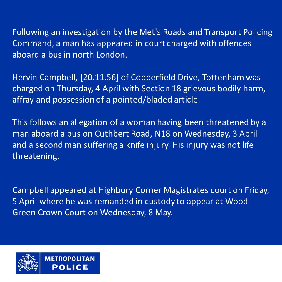CHARGED | A man has appeared in court #charged with an assault aboard a bus in #Enfield.