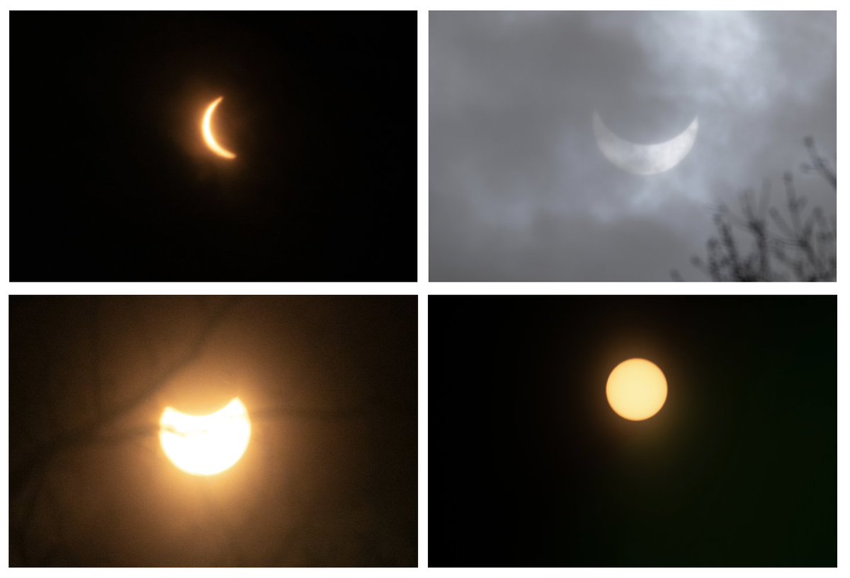 Pictures from NJ. Fighting with clouds but we saw '90%' totality.