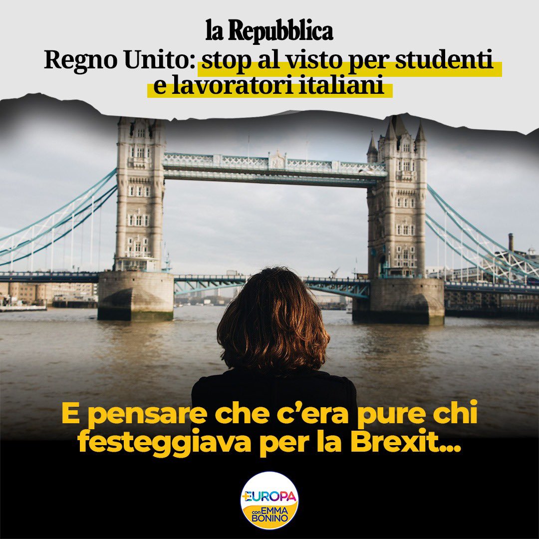 Avete visto cosa sta succedendo in Regno Unito? Dopo la #Brexit, un’altra mossa scellerata del governo inglese. Con la nuova legge anti-immigrazione il Premier britannico Sunak ha intenzione di rendere praticamente impossibile ai tantissimi studenti e lavoratori italiani ed…