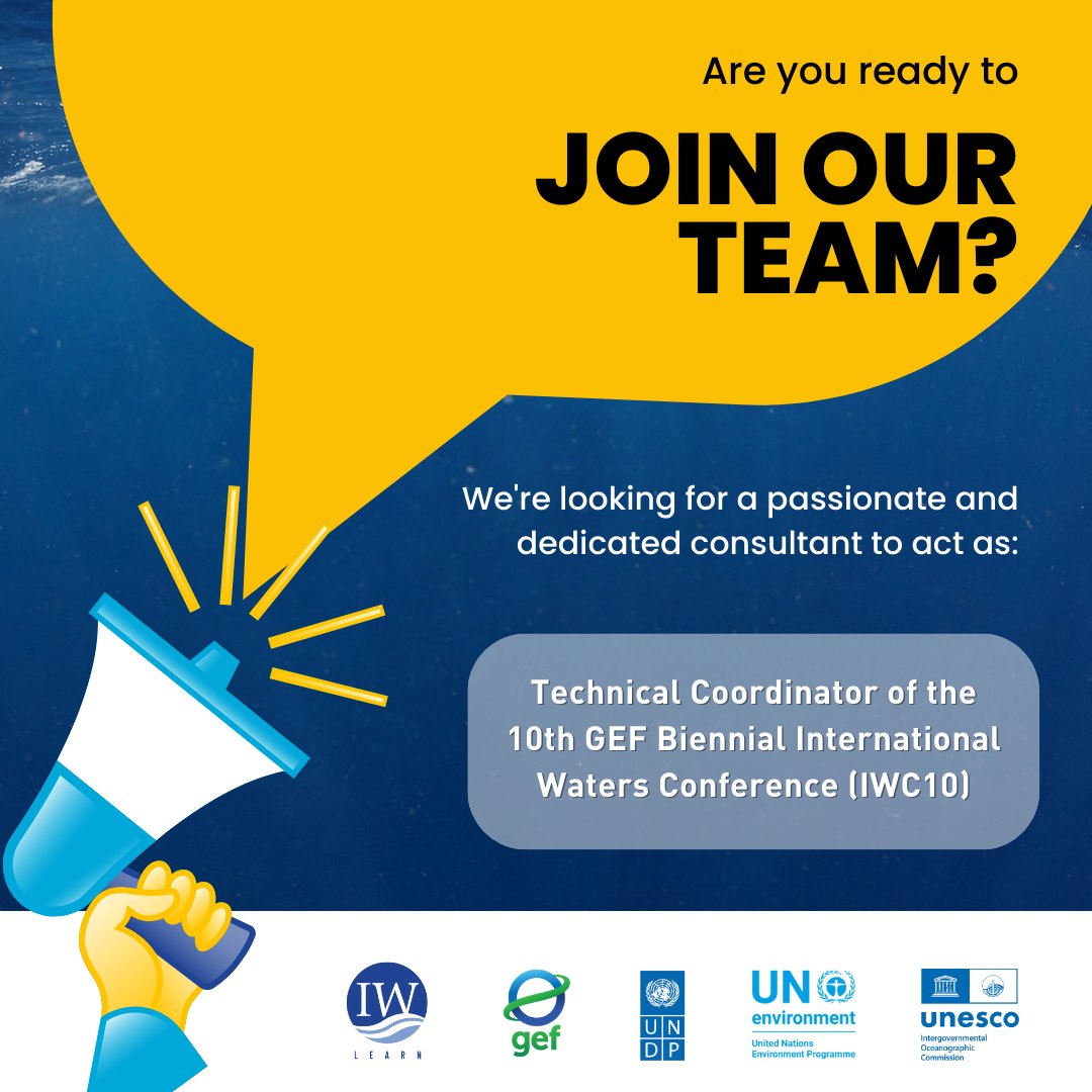 [SHORT TERM JOB OPPORTUNITY]

🐋IW:LEARN is hiring a Technical Coordinator of the 10th GEF Biennial International Waters Conference (IWC10).

Apply by 18 April 2024 (23:59 CET).

More info:
iwlearn.net/abt_iwlearn/jo…