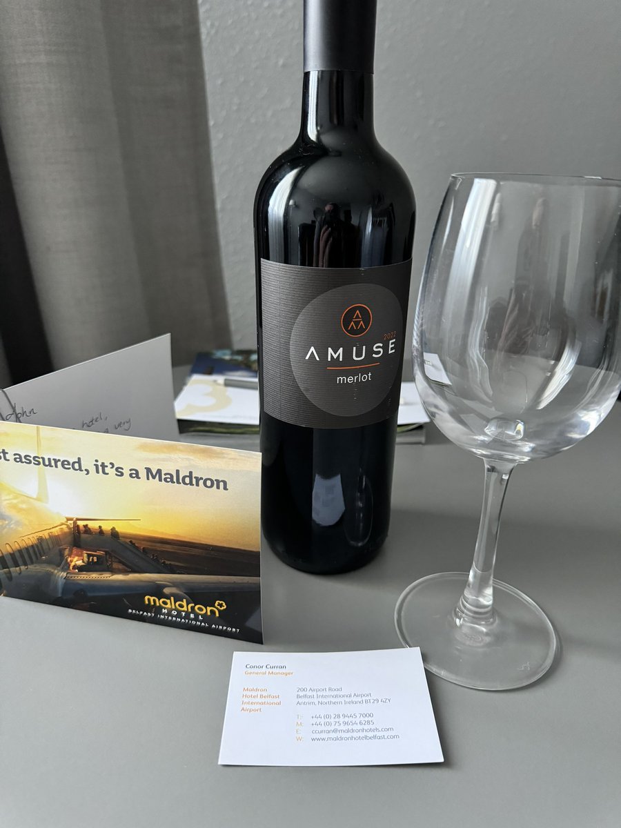 John Docherty (@jdocherty1975) on Twitter photo What a lovely welcome to my Belfast airport hotel <a href="/MaldronHotels/">Maldron Hotels</a> before my trip to Antalya <a href="/easyJetholidays/">easyJet holidays</a> What a lovely welcome to my Belfast airport hotel <a href="/MaldronHotels/">Maldron Hotels</a> before my trip to Antalya <a href="/easyJetholidays/">easyJet holidays</a>