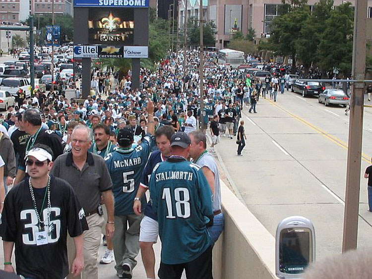 The scene from our 1st New Orleans INVASION back in 2006! We've lost count how many times we've been down to the Big Easy, but every time has been EPIC! We're back in 2024, Early Bird RSVP's are NOW AVAILABLE at GreenLegion.com! GO BIRDS! #FlyEaglesFly #GreenLegion