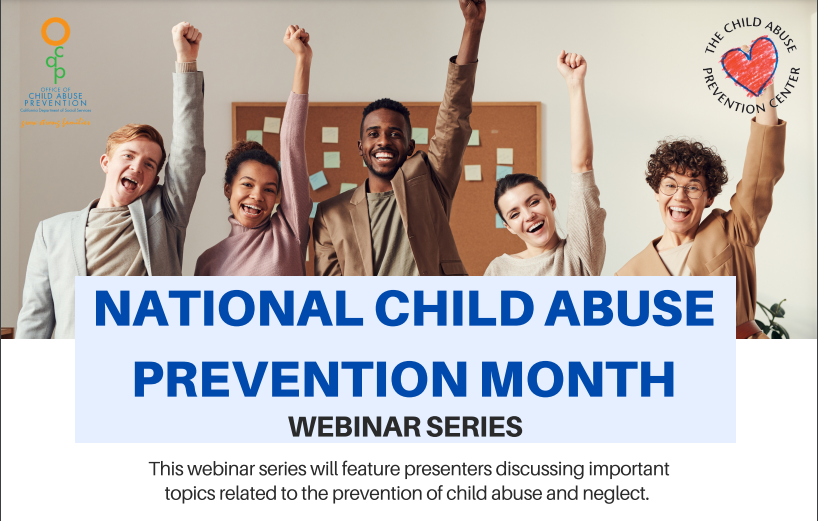 April is Child Abuse Prevention Month, and @CaliforniaDSS is hosting a webinar series: 'Connecting Communities'. This series will feature presentations discussing important topics related to the prevention of child abuse and neglect.cdss.ca.gov/inforesources/…