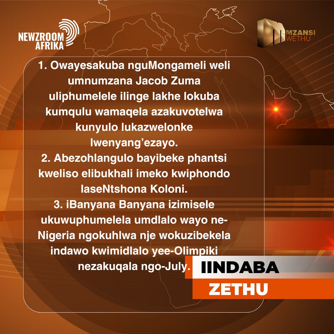 Eziphambili ⏰ Tune in now to catch breaking news stories on #NewsOnWethu163. Keep up with all current affairs here: bit.ly/3mOjLPJ. #IindabaZethu