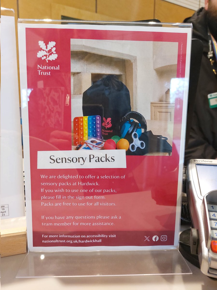 Well done @nationaltrust! Fantastic to see sensory packs available at Hardwick Hall today. Inclusion in action! @NThardwick #inclusion #send #neurodiversity
