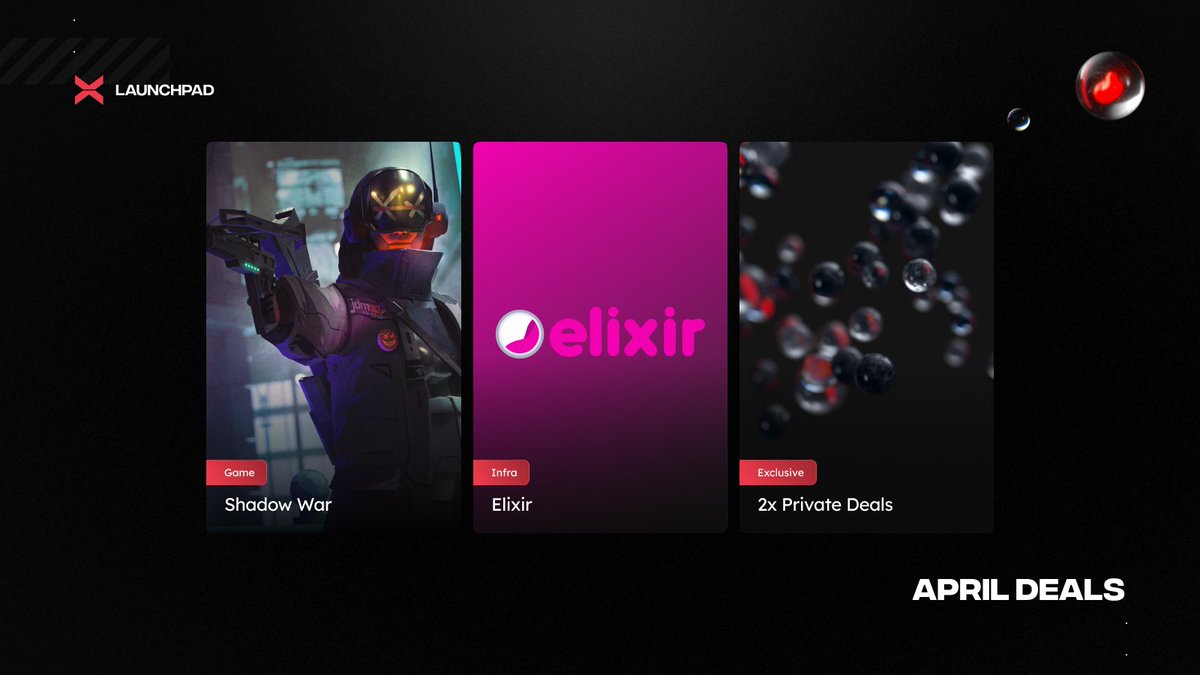 Upcoming deals on the XBorg Launchpad in April 📣

- <a href="/PlayShadowWar/">SHADOW WAR</a> 
- <a href="/elixir_launcher/">Elixir Launcher</a> 
- 2x surprise deals 👀

Here's how you can get early-stage allocations without breaking the bank ↓