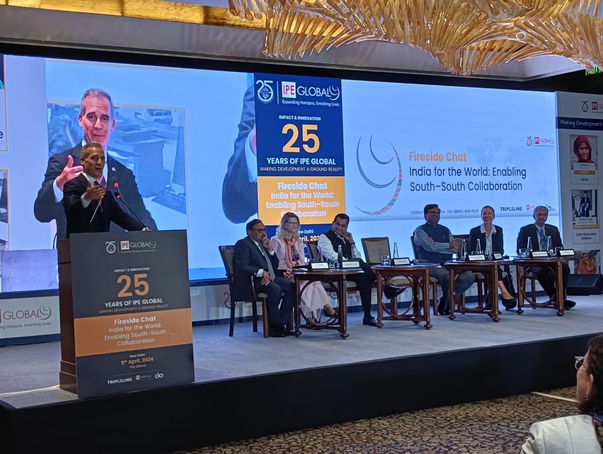 Delighted to participate along with <a href="/USAmbIndia/">U.S. Ambassador to India</a> in event to mark 25 years of <a href="/IPEGlobal/">IPE Global Limited</a> . IPE is a Gr8 example of #MakeinIndia for the world in the services sector. Highlighted India’s focus and emphasis on Global South during its #G20 Presidency by focusing on Action Plan for