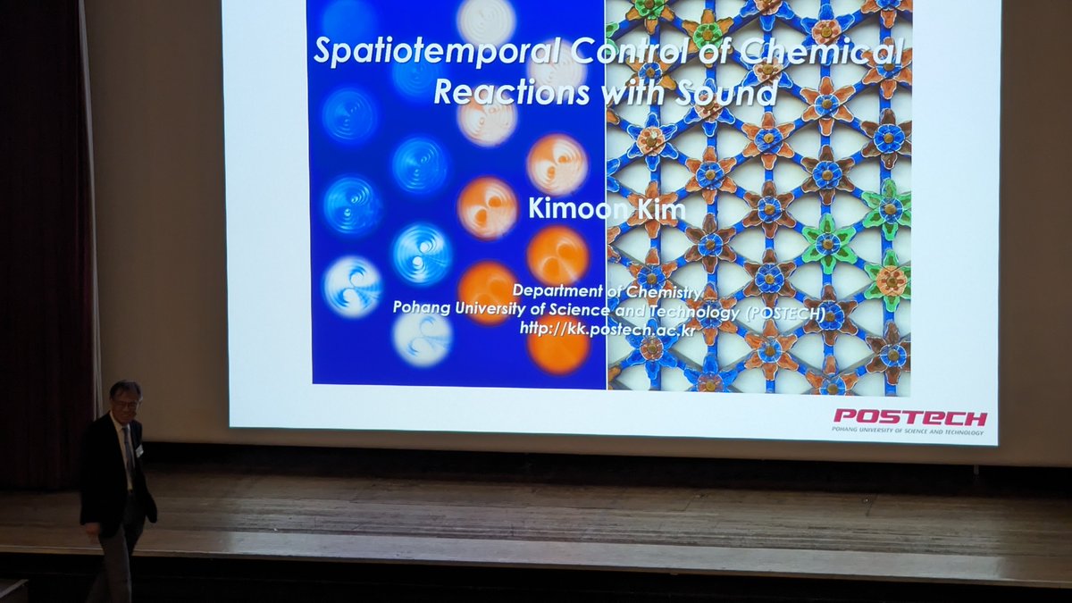 We then had Professor Kimoon Kim from Pohang University of Science and Technology present a fascinating talk. This was titled 'Spatiotemporal Control of Chemical Reactions with Sound' and was just as riveting as those that preceded.