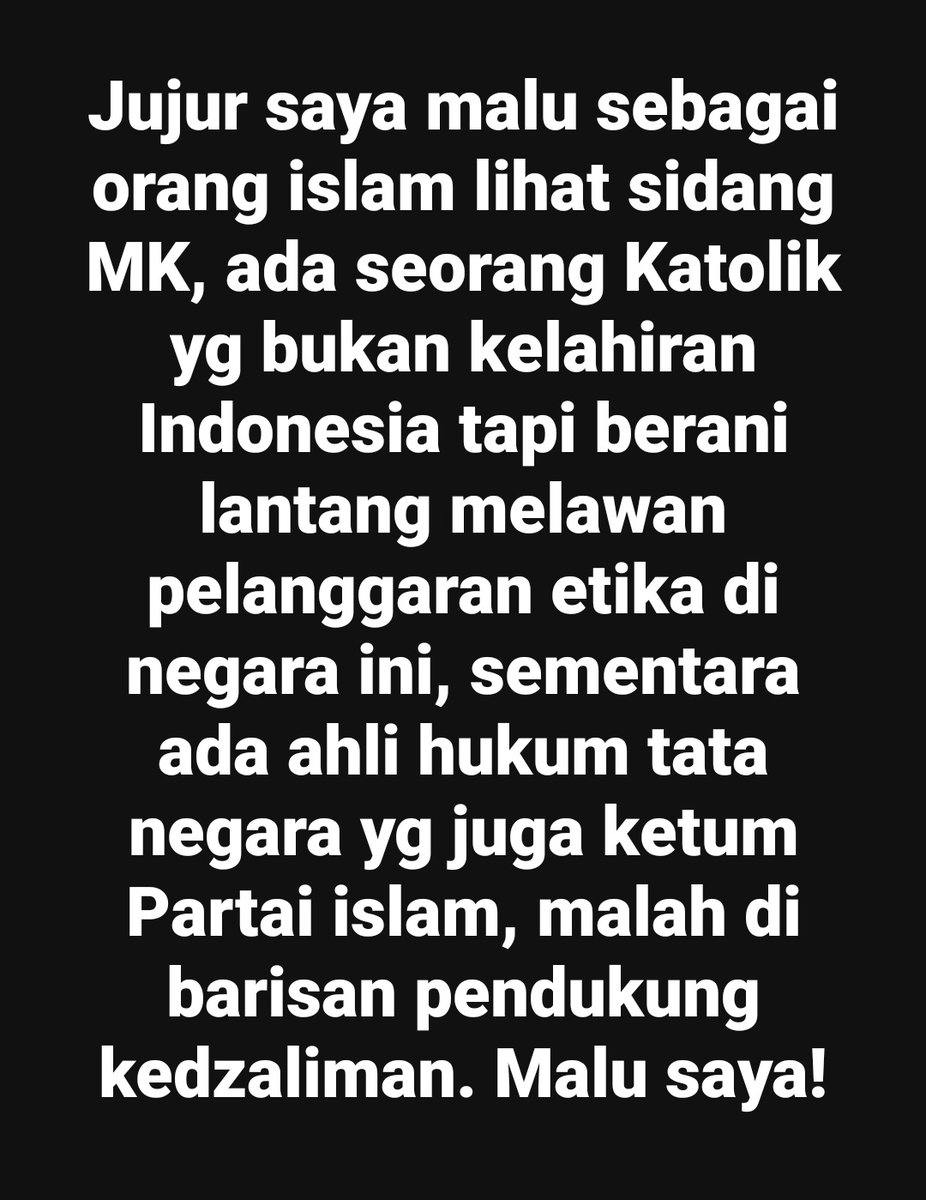 Nemu narasi begini, saya pun jadi malu. kenapa Tokoh partai Islam itu koq tidak tahu bahwa itu adalah kedzaliman, dan malah mendukungnya?