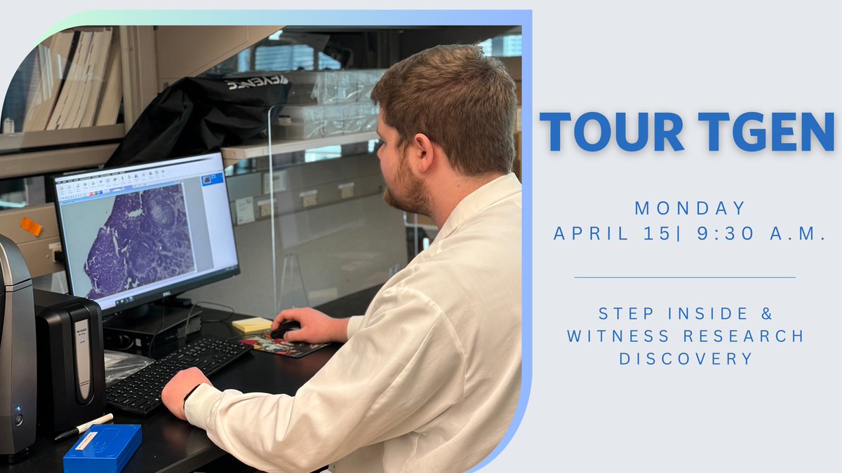 Ever wondered what a scientist does in everyday life? Step inside TGen for a tour to see the great research being done at the bench, in bioinformatics and more. Sign up today at tgen.org/tours