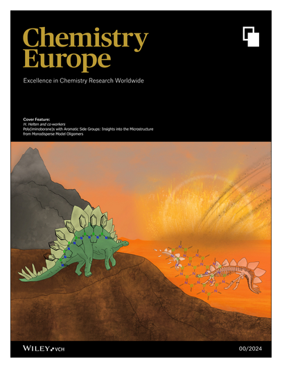 #OnTheCover of Issue 2/2024: Poly(iminoborane)s with Aromatic Side Groups: Insights into the Microstructure from Monodisperse Model Oligomers by Holger Helten and co-workers (@Uni_WUE)onlinelibrary.wiley.com/doi/10.1002/ce… onlinelibrary.wiley.com/doi/10.1002/ce…