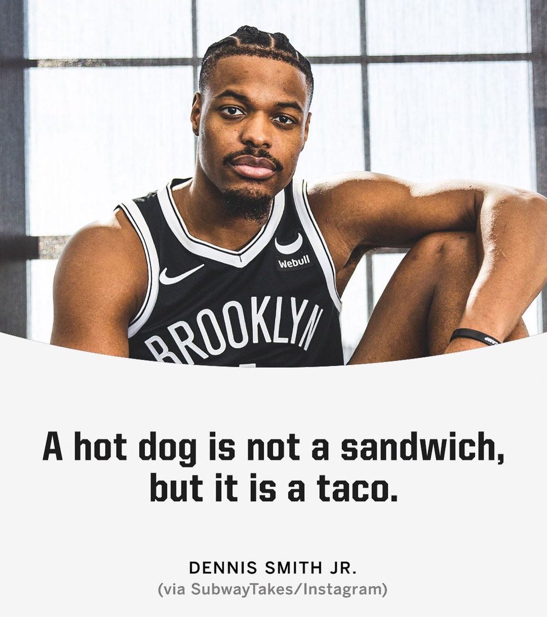 BurgerFcts's tweet image. Dennis Smith Jr, y el debate que nos debíamos como sociedad: el pancho es un sándwich o un taco?