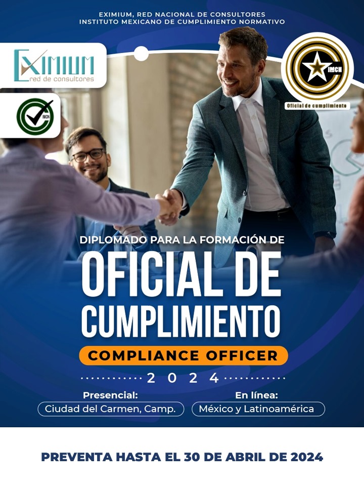 ￼     Capacítate como #COMPLIANCEOFFICER #OficialdeCumplimiento. Aprenderás de la mano de expertos en la materia.

￼     ¡Inscríbete ahora y da un paso adelante en tu carrera profesional con Eximium!"

￼     INFORMES 56 3533 1524 Y 56 1997 4751 whatsapp

#cursosonline