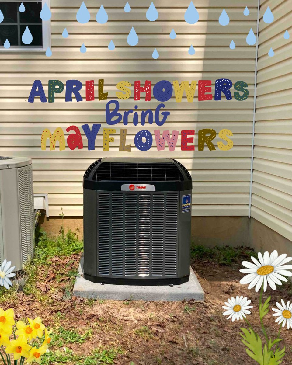 Goodbye to the old, hello to the new! April showers not only bring May flowers but also the ideal chance for a system replacement. 🌧️💐 #spring #systemupgrade #carolinacomfortair #aprilshowersbringmayflowers #april #may #hvac
