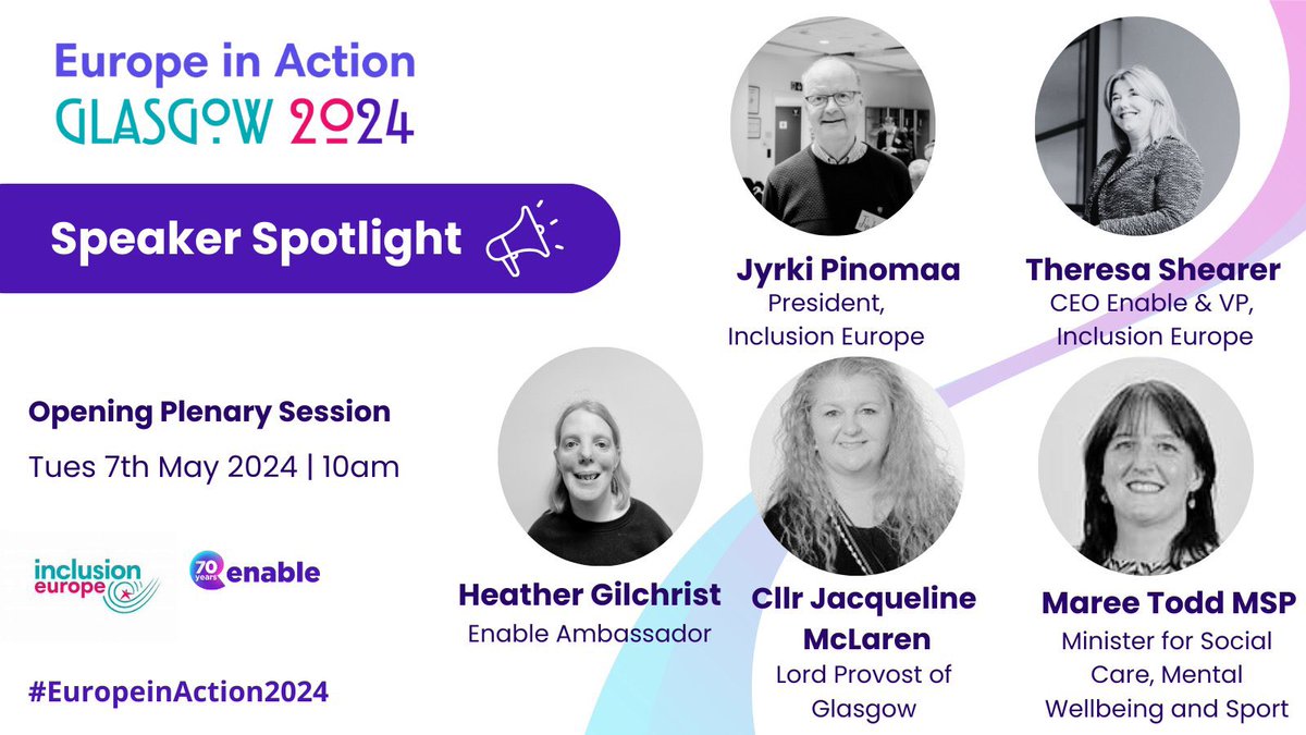 Delighted to be on the Plenary Session at the Europe in action conference in may!!! Can’t wait to co host it with @InclusionEurope @Enable_Tweets