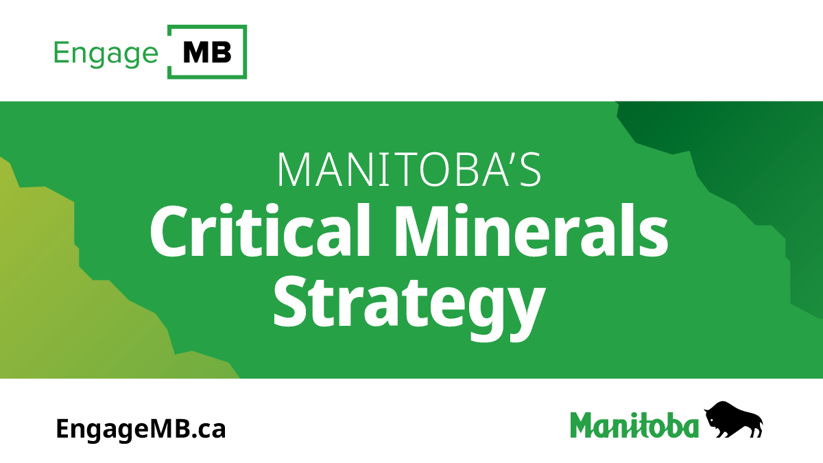 Manitoba is developing a new Critical Minerals Strategy that will promote sustainable practices that minimize environmental impacts, enhance Indigenous participation, and support a clean, green energy transition. Share your feedback at bit.ly/3TPq577. #EngageMB