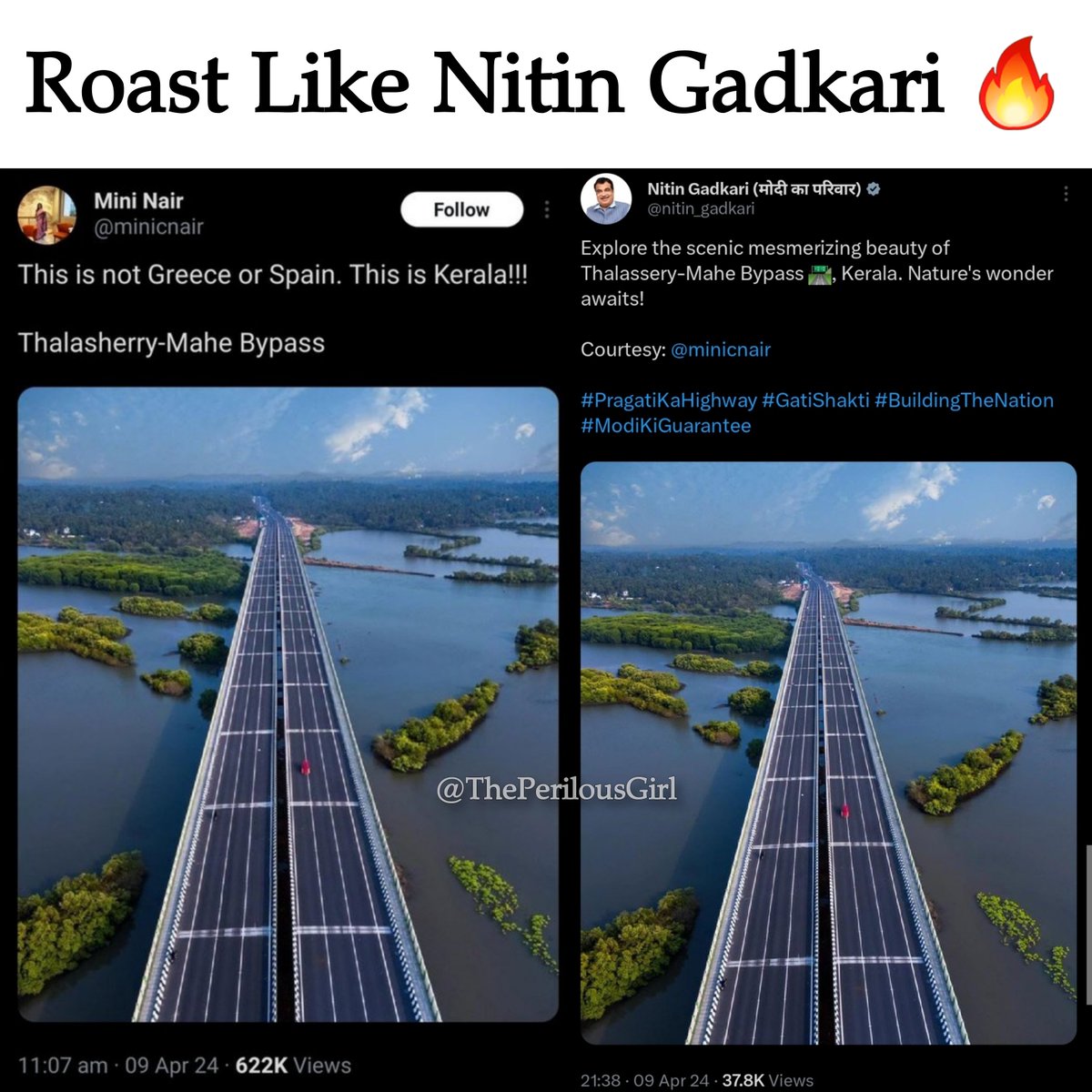 This @minicnair thought she is propagating the '#Kerala Model'

Nitin Gadkari trolled her without any words because it was his work🤣😭🔥

#NitinGadkari #GatiShakti #PragatiKaHighway