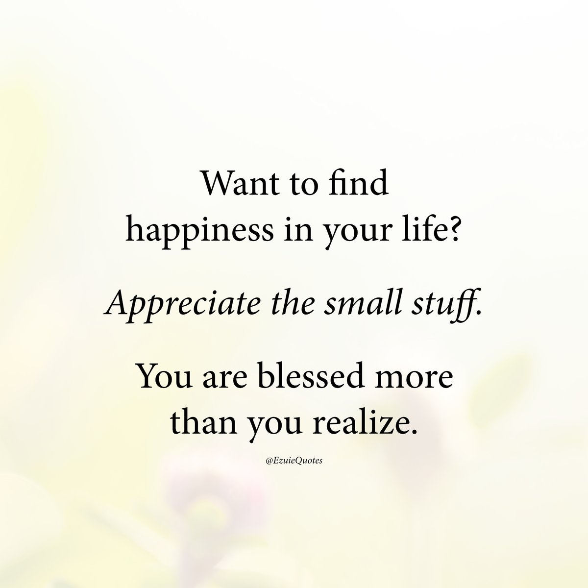 Appreciate the small stuff