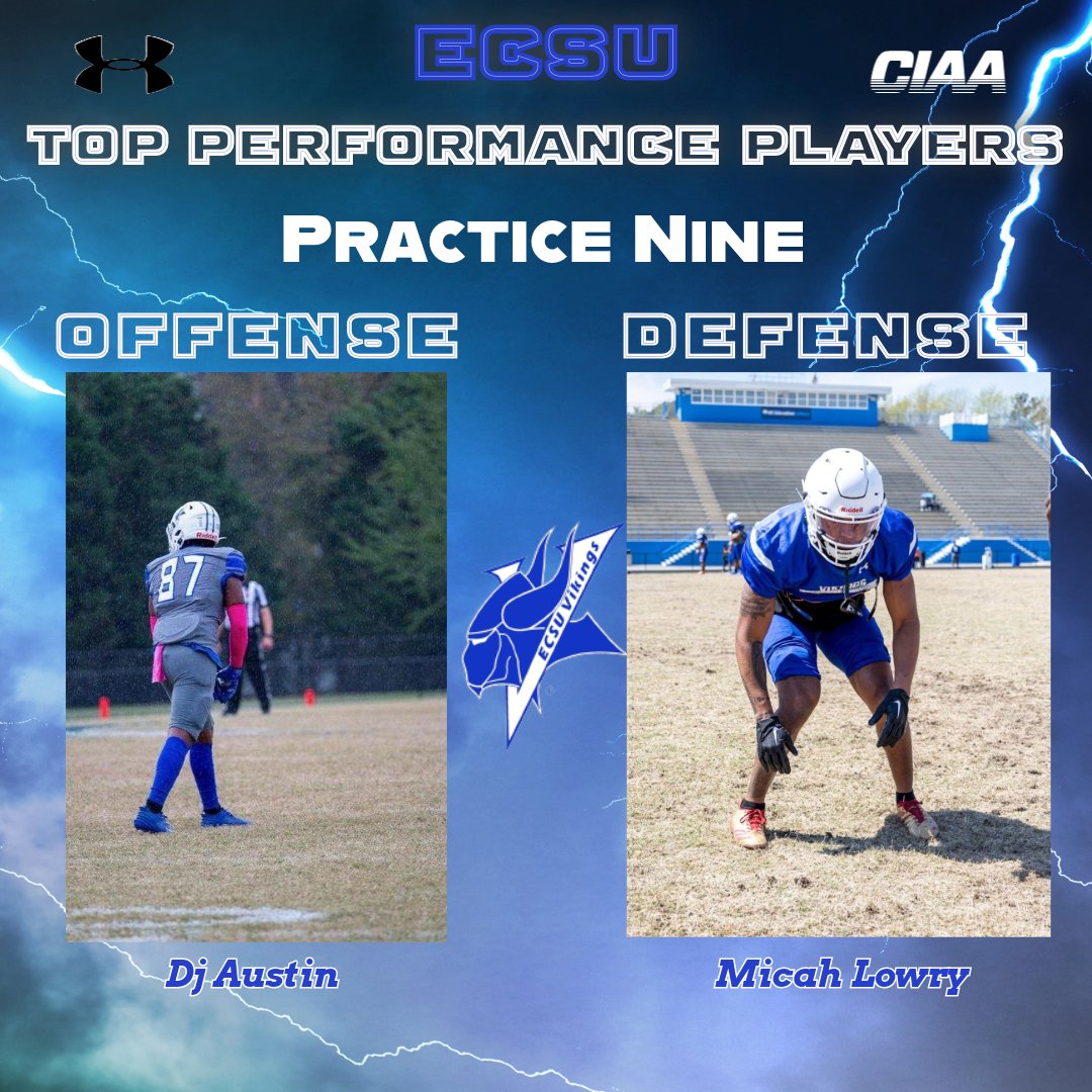 Saturday was a big time day of competition! These two stood out in a huge way. Our top Performance  Players from Practice 9! #OnTheRise #VikingPride3x #Springball2024