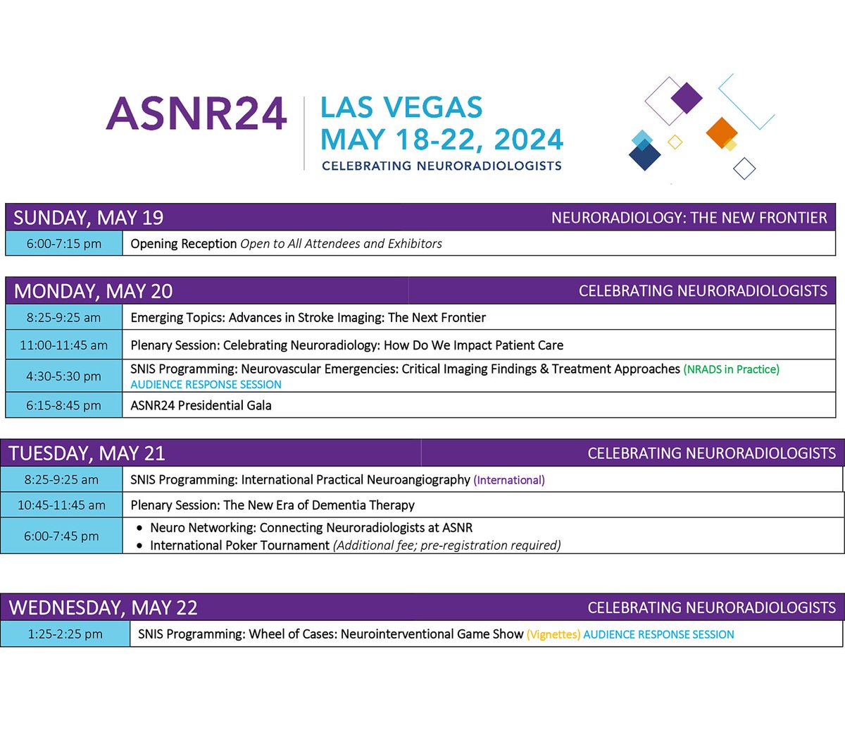 #ASNR24 offers more than 90 sessions featuring 400+ speakers, including programming offered by @SNISinfo. Don't miss out on these sessions, plus all of the special events & networking activities planned! Get all of the details and register now: ow.ly/z64l50R17ca