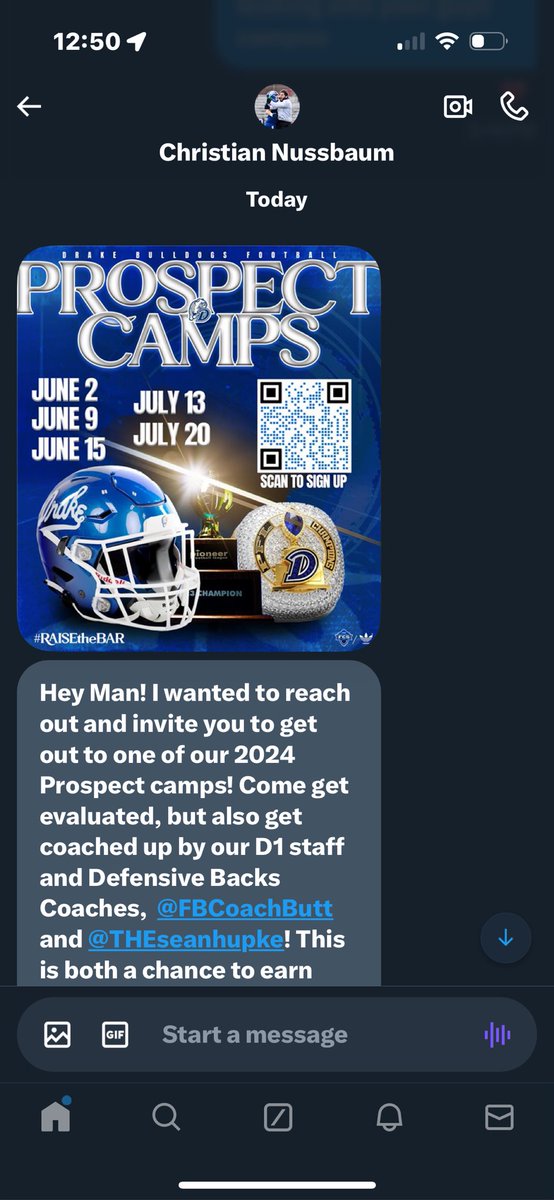 Thanks for the invite @coachcjnuss @TaylorHSFB @RecruitTaylorFB