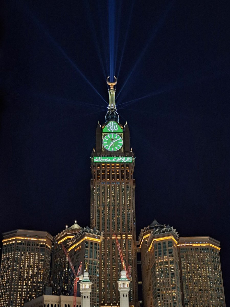 The Clock Tower Lighting Up For 1st Shawaal 'Eid Mubarak from the Haramain team! May Allah accept all our righteous deeds.