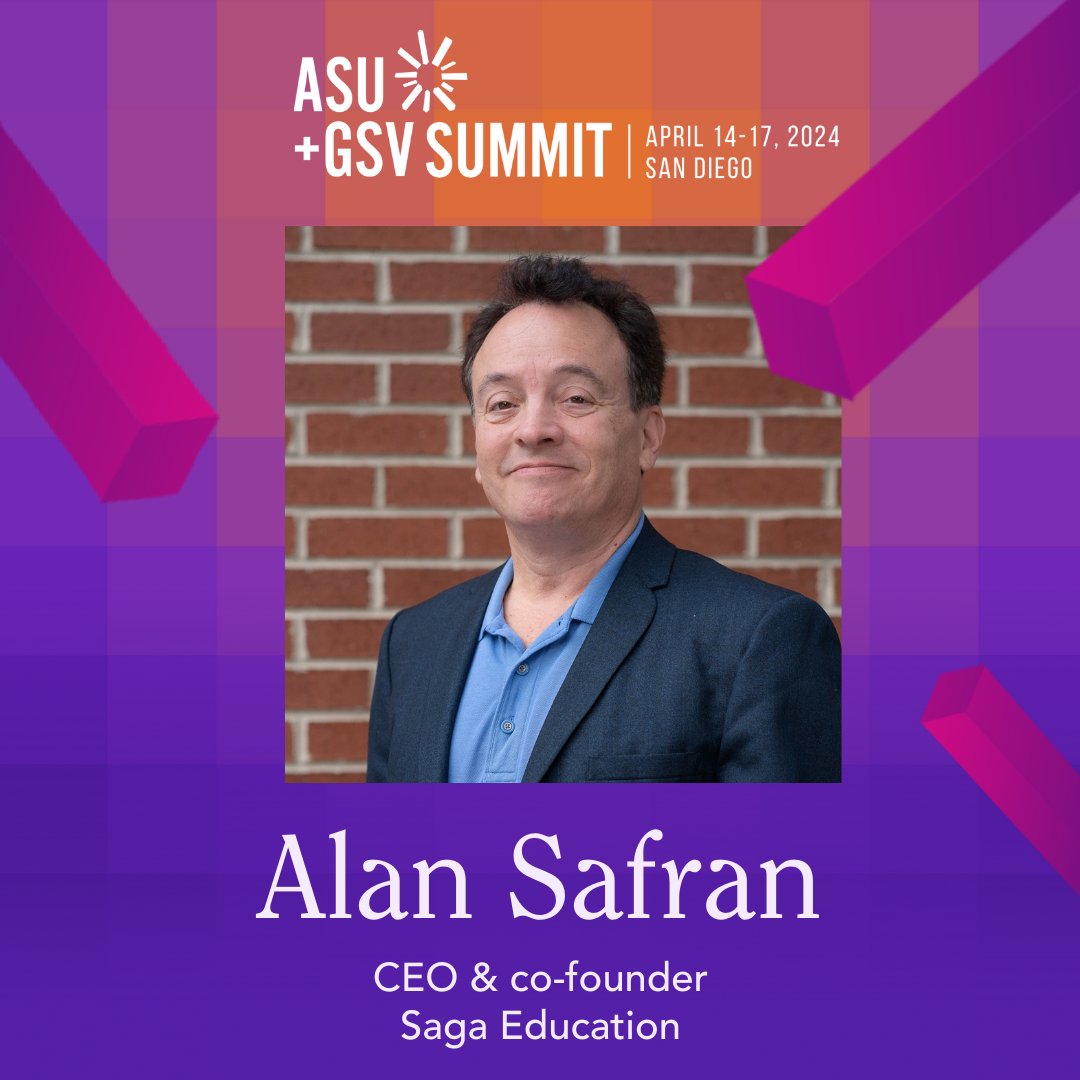 Save the date! Our CEO, Alan Safran, will be speaking at the @asugsvsummit on April 17, 2024, at 10:10 AM. Tune in to learn more about the role of High Impact Tutoring in shaping the future of education. Register now: bit.ly/SagaXASUGSVSum… #ASUGSVSummit