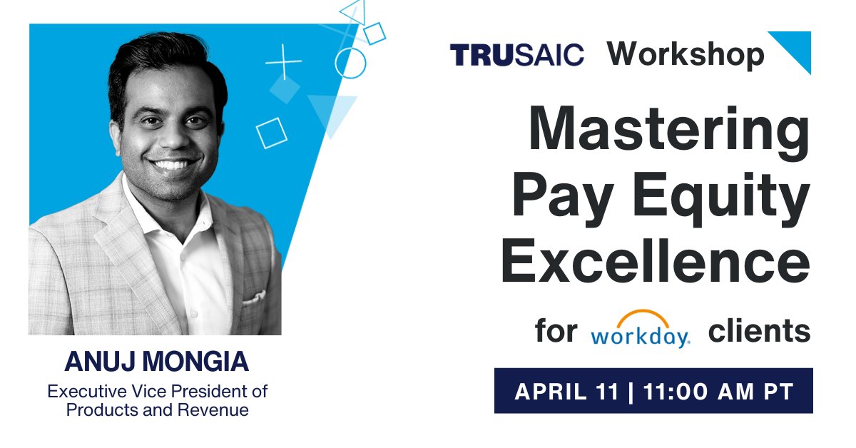 Are you a @Workday client searching for a comprehensive solution to excel in #PayEquity within your organization? Join our workshop with Anuj Mongia, our EVP of Products and Revenue, on April 11 at 11 AM PT. Register now >>> bit.ly/3TOvOKu