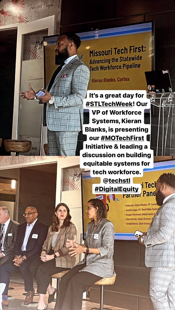kieranblanks's tweet image. Huge thanks to @TechSTLmo for their partnership and collaboration on the Missouri Tech First Initiative, powered by @CortexSTL. Let&apos;s keep pushing the boundaries of what we can achieve together! #Partnership #STLTechWeek #Innovation #workforcedevelopment
