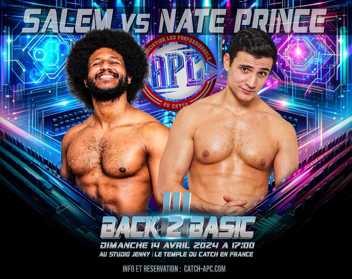 @SalemAfro vs @Nate_Prince_pw Cet affrontement semble serrer puisque même si Salem à l'expérience de son côté, Nate Prince à plusieurs fois surpris le public par des victoires complètement inattendues. 🎟️ Tickets : catch-apc.com/backtobasics3/