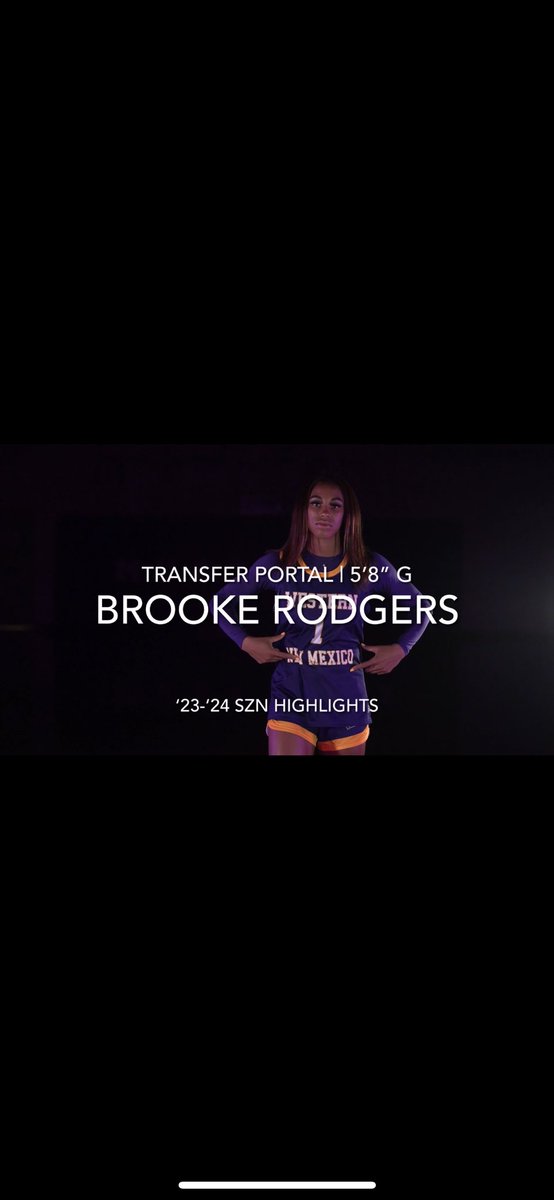 🚨Transfer Portal🚨 Brooke Rodgers | 5’8” G 1-2 years of eligibility ‘23-24 SZN Highlight tape below Excited for the next chapter, please contact me if interested! youtube.com/watch?v=7u6J35…