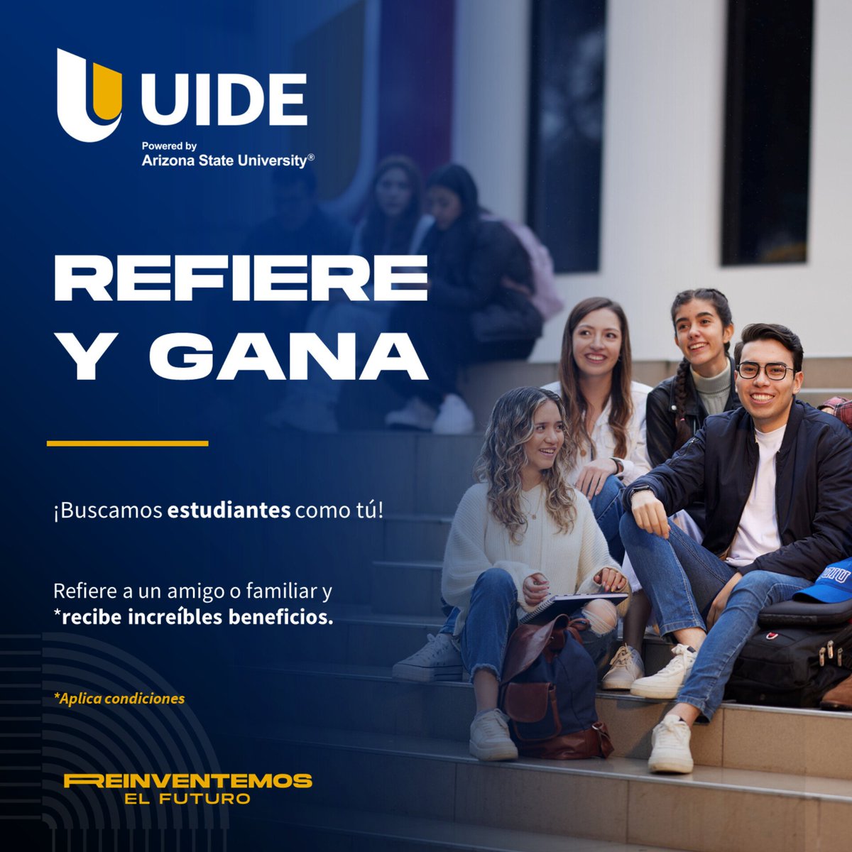 ¿Sabías que si refieres a un amigo y se matricula en la UIDE Guayaquil podrás recibir el 5% de descuento en la colegiatura de tu próximo semestre? Llena los datos con la información de tu referido 👉🏻 bit.ly/4aqOG7X Es acumulable hasta el 3 referidos (15% de descuento)