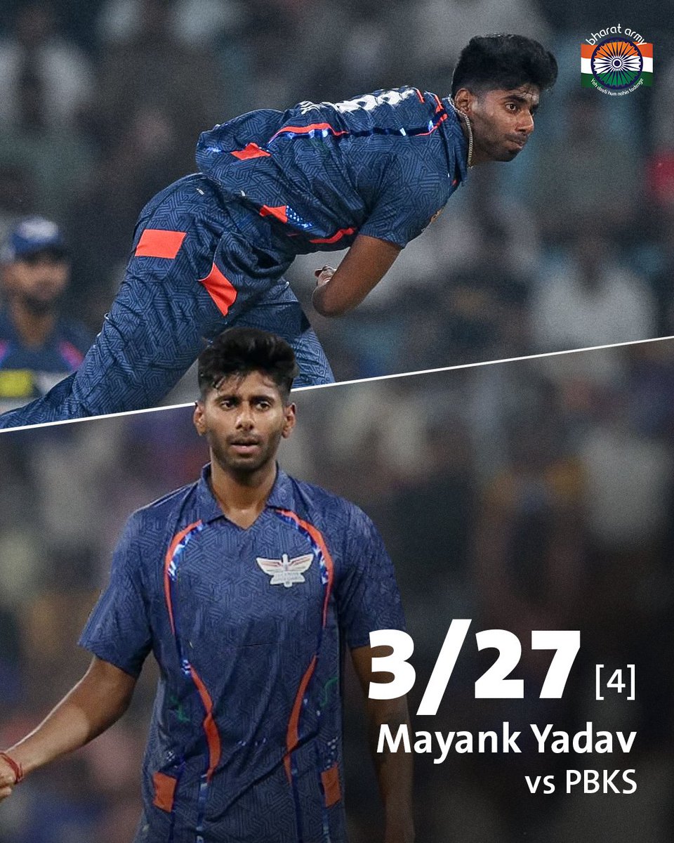 Mayank yadav has arrived in IPL with a bang 💥

Top 6 fastest bowlers 🇮🇳

Umran Malik 157 Km
Mayank Yadav -156 Km
J Srinath -154.5
I Pathan -153.7 
M Shami -153.3 
J Bumrah -153.26

He'll soon become fastest in the world

#IPL  #MayankYadav #MIvRR #RRvsMI #HardikPandya #मिवसरर