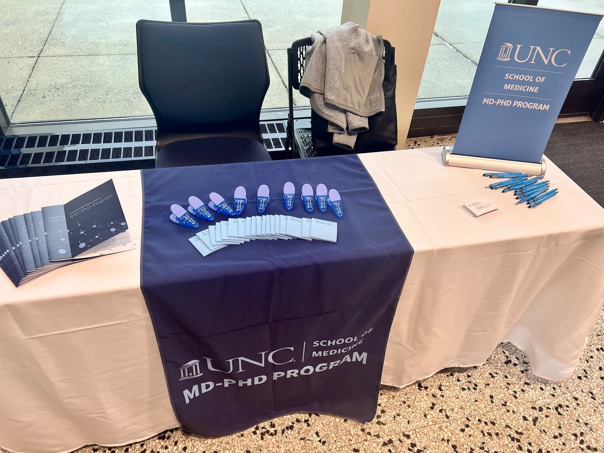 Hey Aggies! Stop by the Grad Fair and talk MD-PhD with our Program Specialist today! @ncatsuaggies #mdphd #uncmdphd