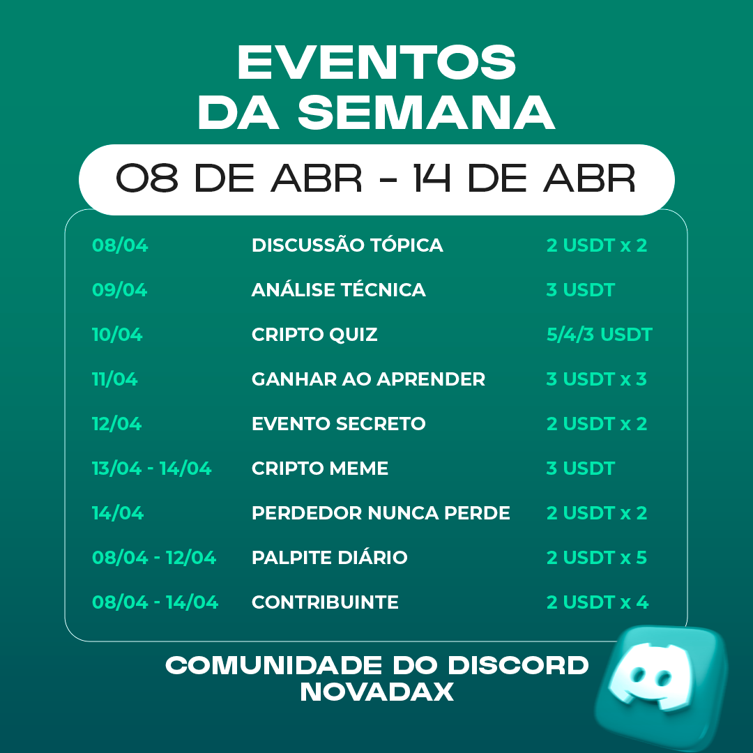 A nossa comunidade do Disrcod não para! Confira a agenda desta semana e veja os eventos imperdíveis.