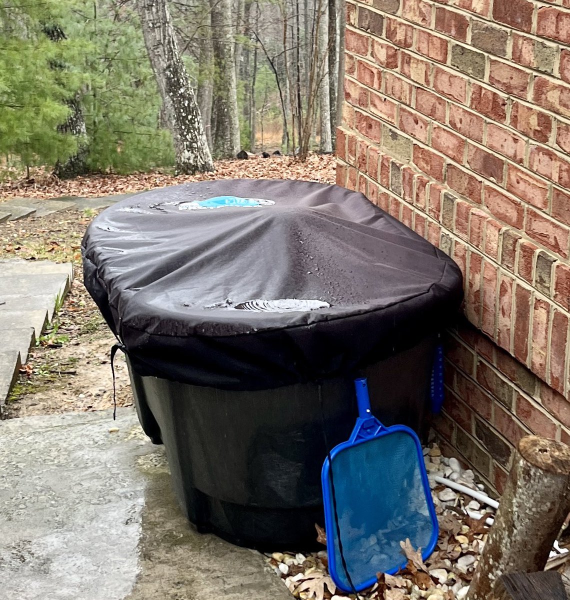 A beach ball in the @rubbermaid trough(cold tub) with the cover helps let the rain run off instead of making the cover sag into the water.

#ColdPlunge #ColdWaterTherapy #Beachball #ColdPlungeHack #Rubbermaid