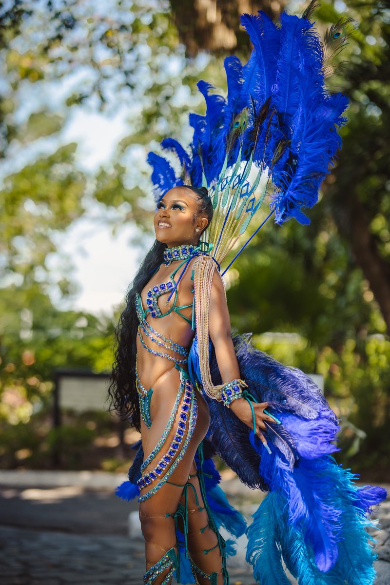 This is how you do Mas Couture 🦚💙 #XodusCarnival #JamaicaCarnival2024
