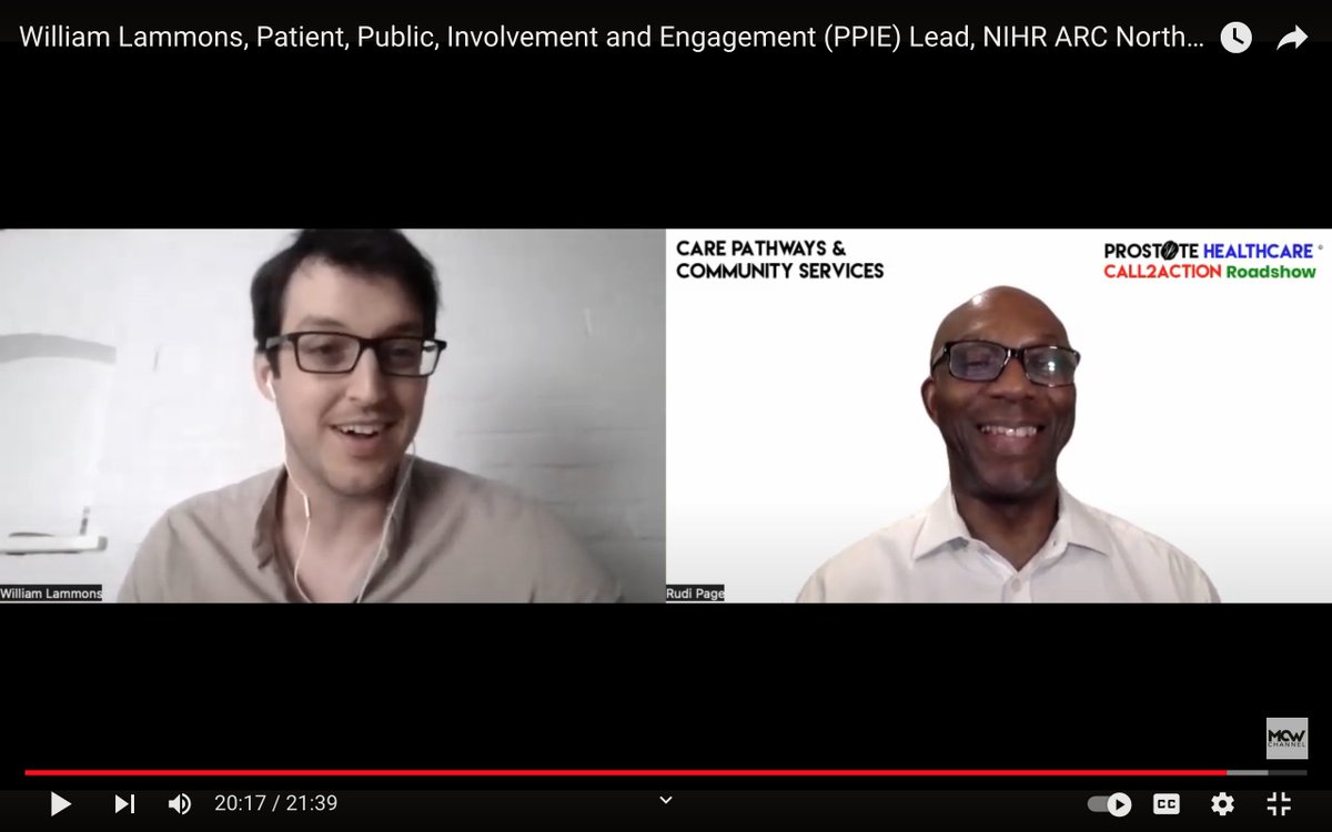 'It's really a two-way street... doing research ~with~ people as opposed to about or for them.' Our Patient and Public Involvement and Engagement (PPIE) Lead @william_lammons speaks to Rudi Page about why #PPIE matters Watch their conversation 🎥 youtube.com/watch?v=4svxS-…