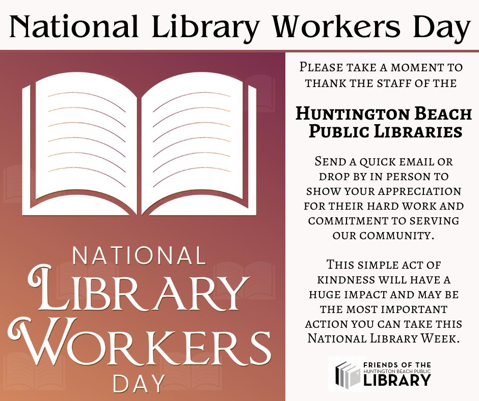 Thank a library worker today! #NLWD24  #NationalLibraryWeek #NationalLibraryWorkersDay #HBPL