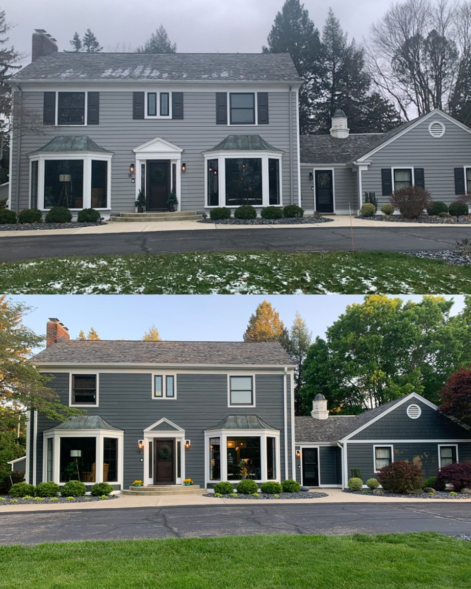 JamesHardie's tweet photo. Discover the art of exterior transformation with these captivating before-and-afters. 😍 

Keep tagging @JamesHardie in your projects for a chance to be featured during #ExteriorDesignWeek!

@RoyaltyRoofsOH
@ExteriorsUrban
@style_exteriors
@oldmillconstruction 

#TransformationTuesday