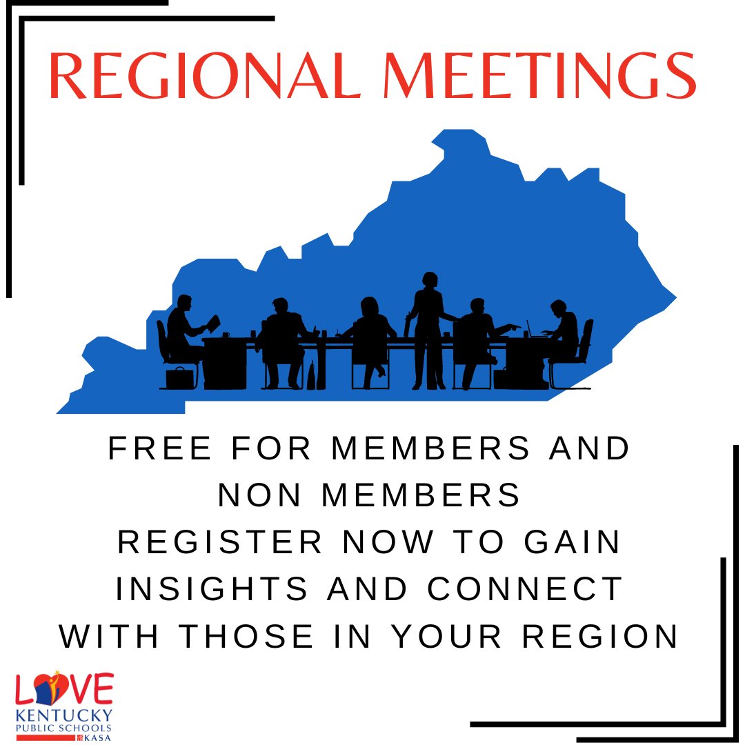 Join us for KASA Regional Meetings on April 10, 15, and 16! Explore legislative impacts, innovative programs, awards, Coalition updates, and more. Connect, learn, and contribute to education's growth. RSVP for free! tinyurl.com/3uud53vj #LoveKYPublicSchools
