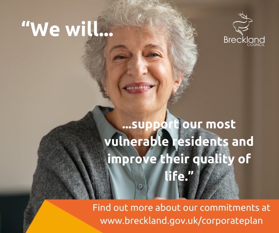 Breckland is a Council that cares, listens, and supports people and businesses within our district. To find out more about our Corporate Plan visit: loom.ly/oUcV97I